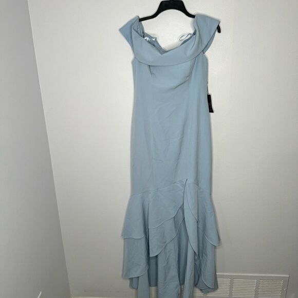Adrianna Papell crepe ruffle dress size 10 - Picture 1 of 10